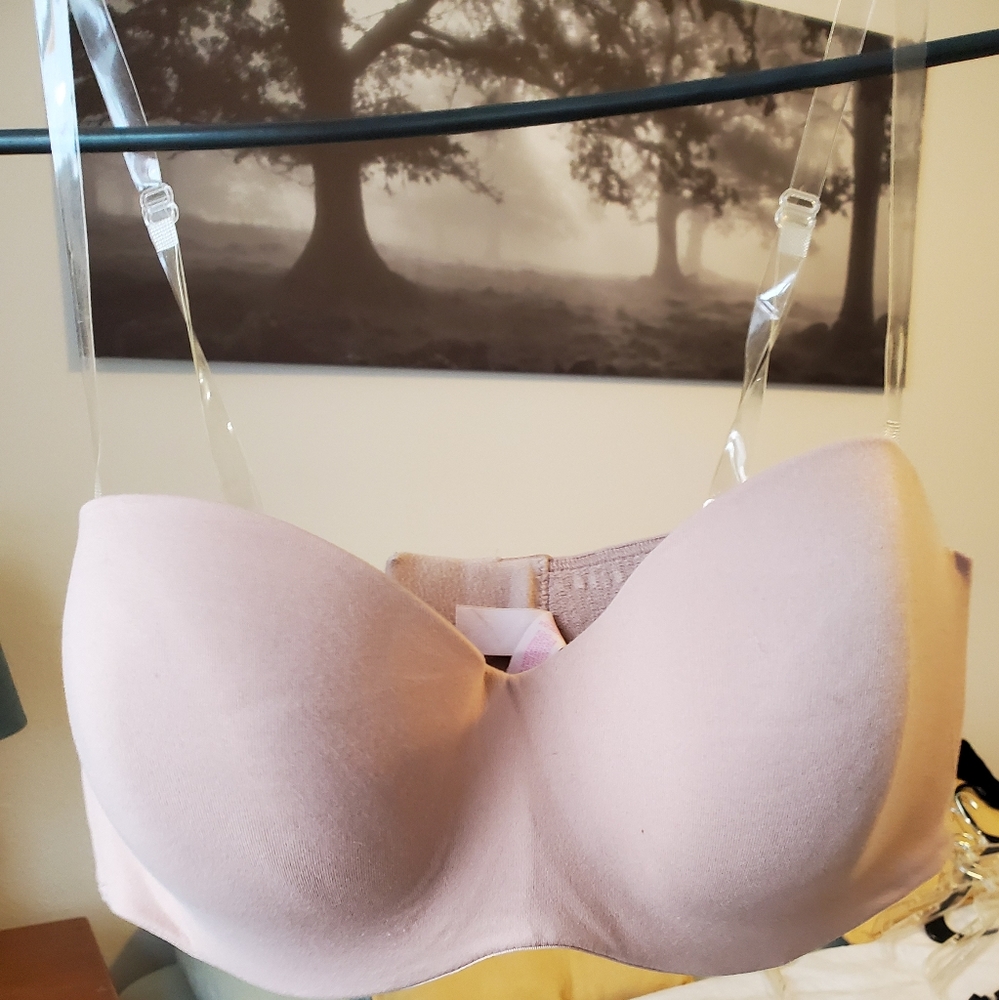 Tan, skin color, strapless, victoria's secret bra